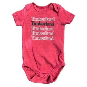 Timberland Short-Sleeve Logo Bodysuit Red Baby Infant 0-3 Months